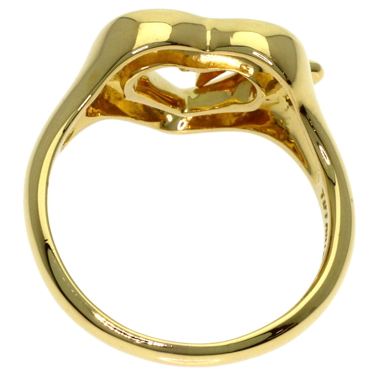 TIFFANY&Co. Ribbon heart Ring K18 Yellow Gold Ladies [Used]