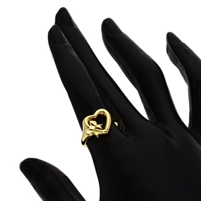 TIFFANY&Co. Ribbon heart Ring K18 Yellow Gold Ladies [Used]