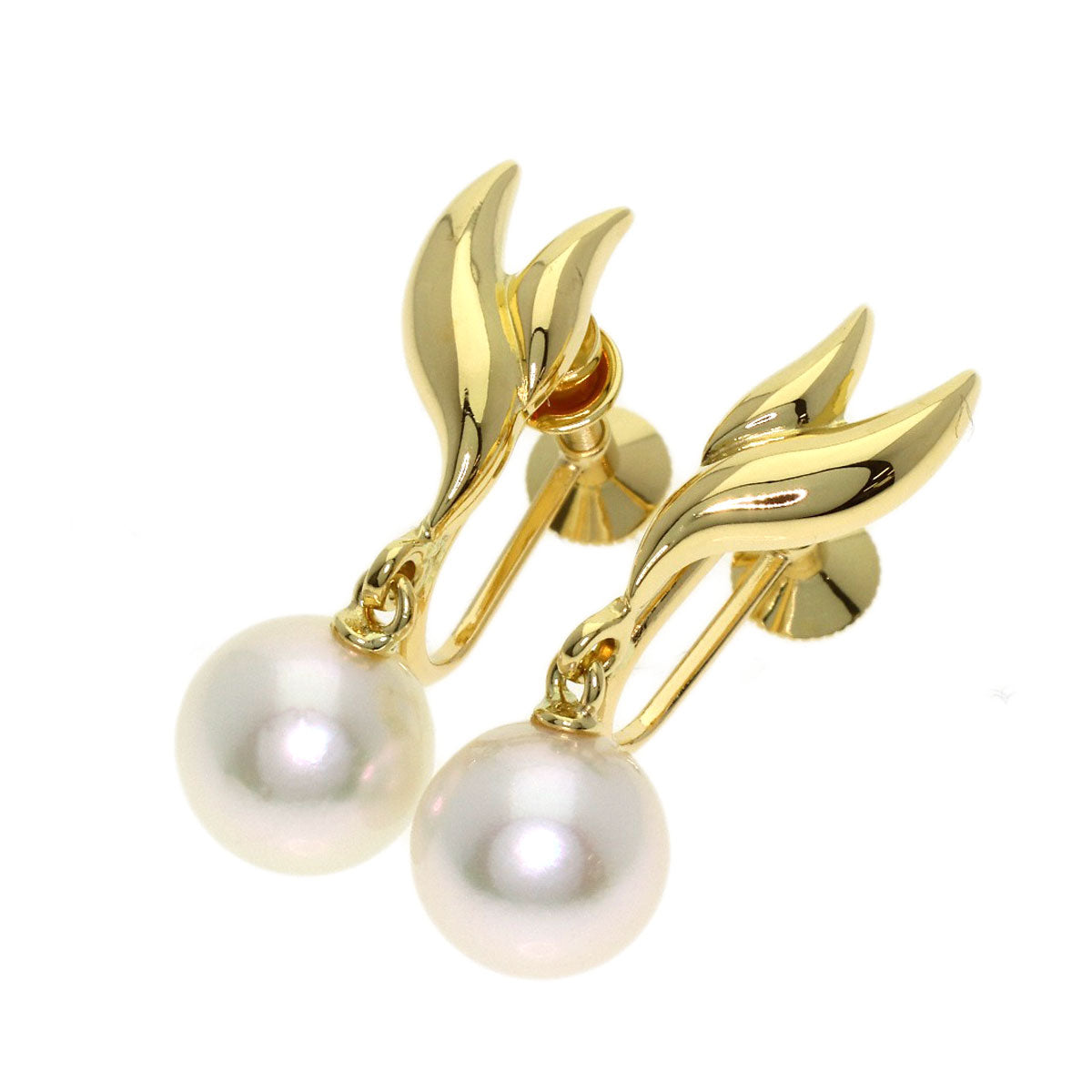 MIKIMOTO Pearl Pearl Earring K18 Yellow Gold Ladies [Used]