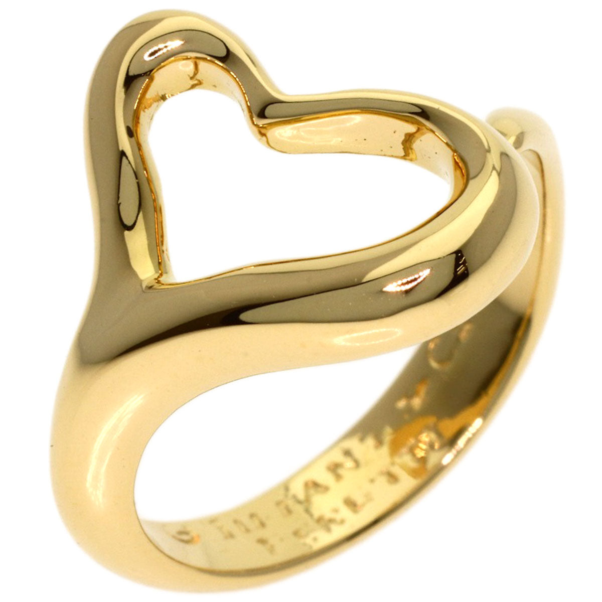 TIFFANY&Co. Open heart Ring K18 Yellow Gold Ladies [Used]