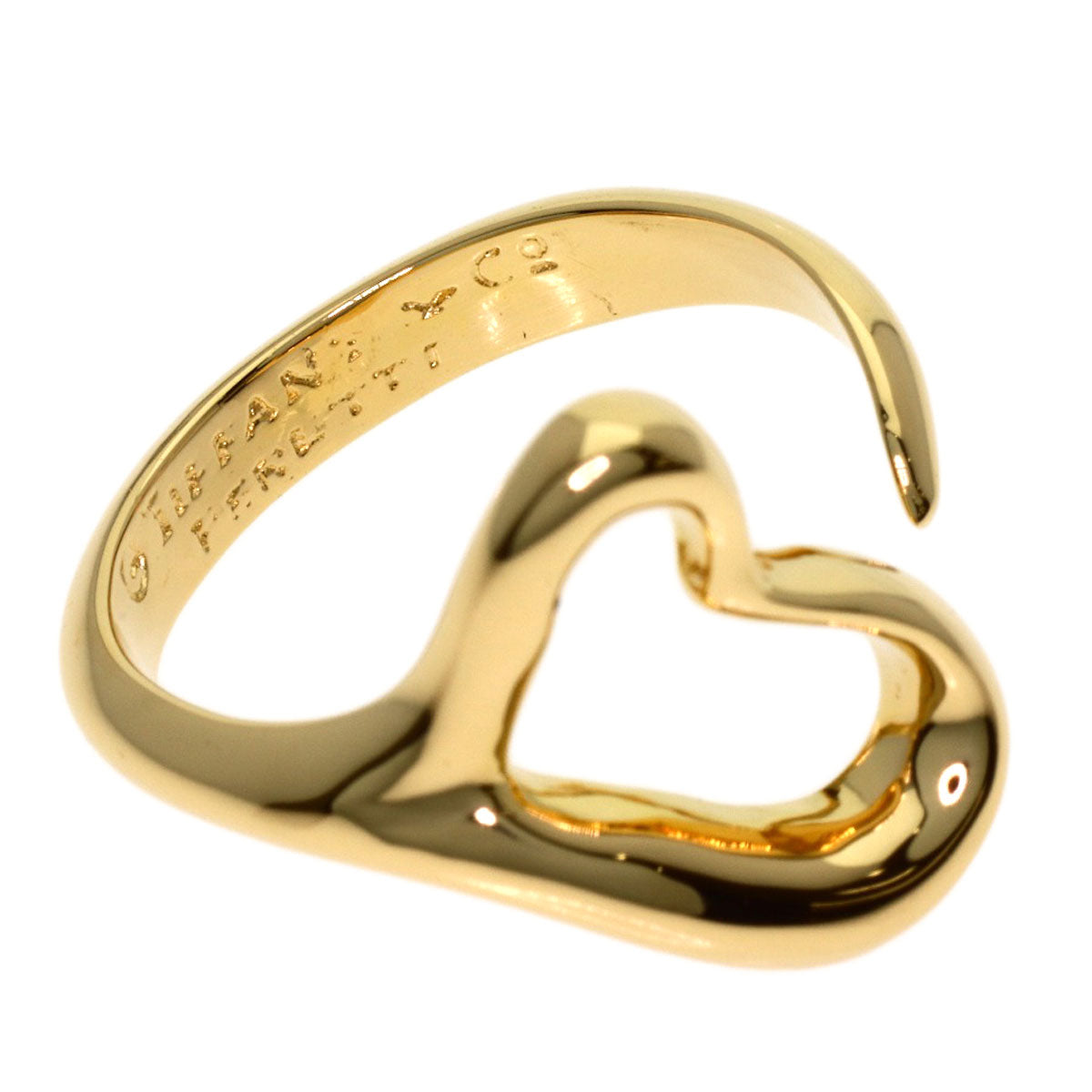 TIFFANY&Co. Open heart Ring K18 Yellow Gold Ladies [Used]