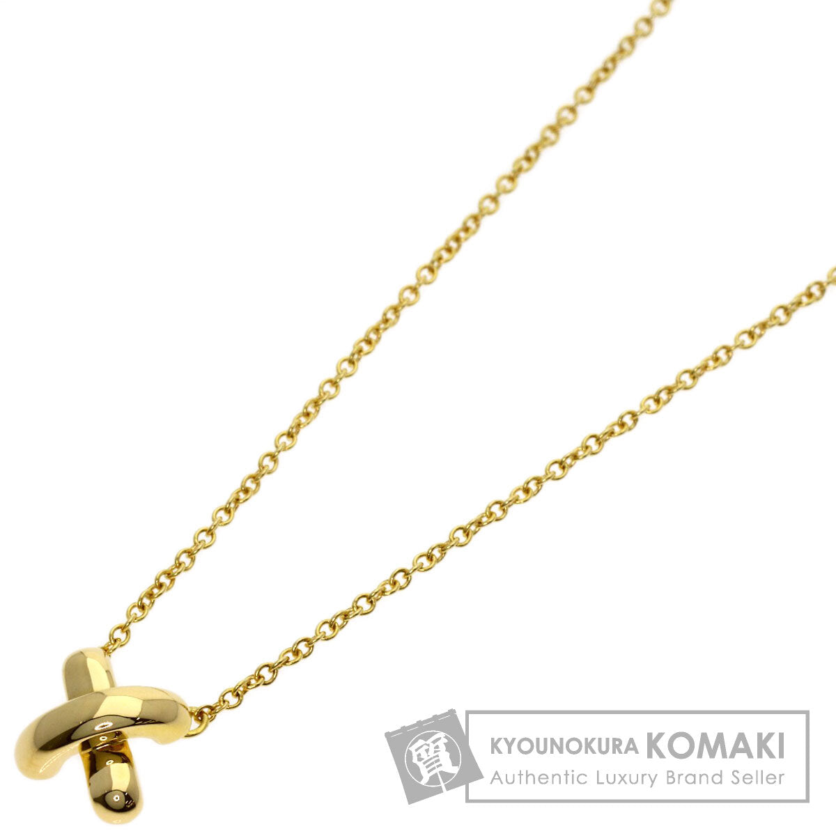 TIFFANY&Co. Cross-stitch Necklace K18 Yellow Gold Ladies [Used]