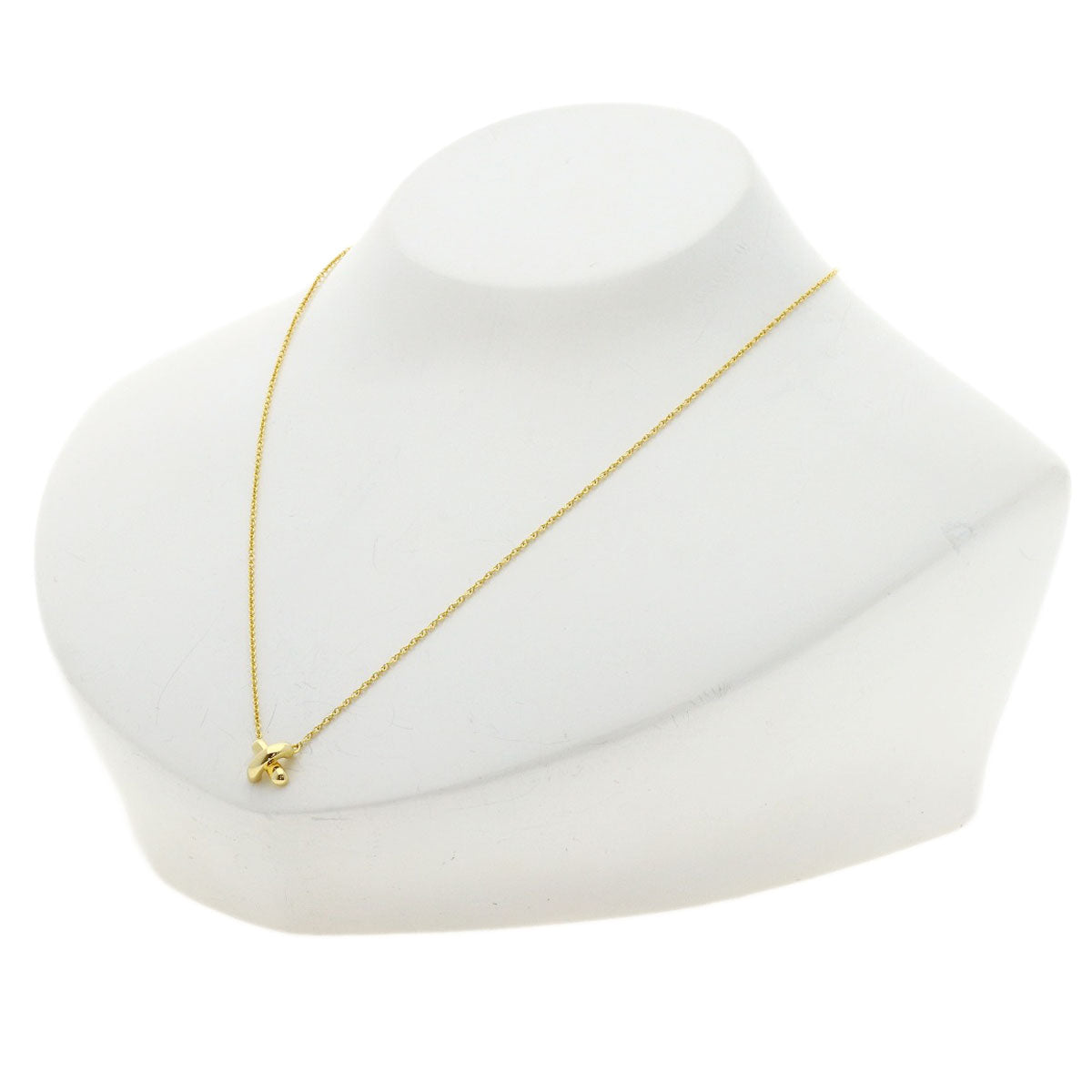 TIFFANY&Co. Cross-stitch Necklace K18 Yellow Gold Ladies [Used]
