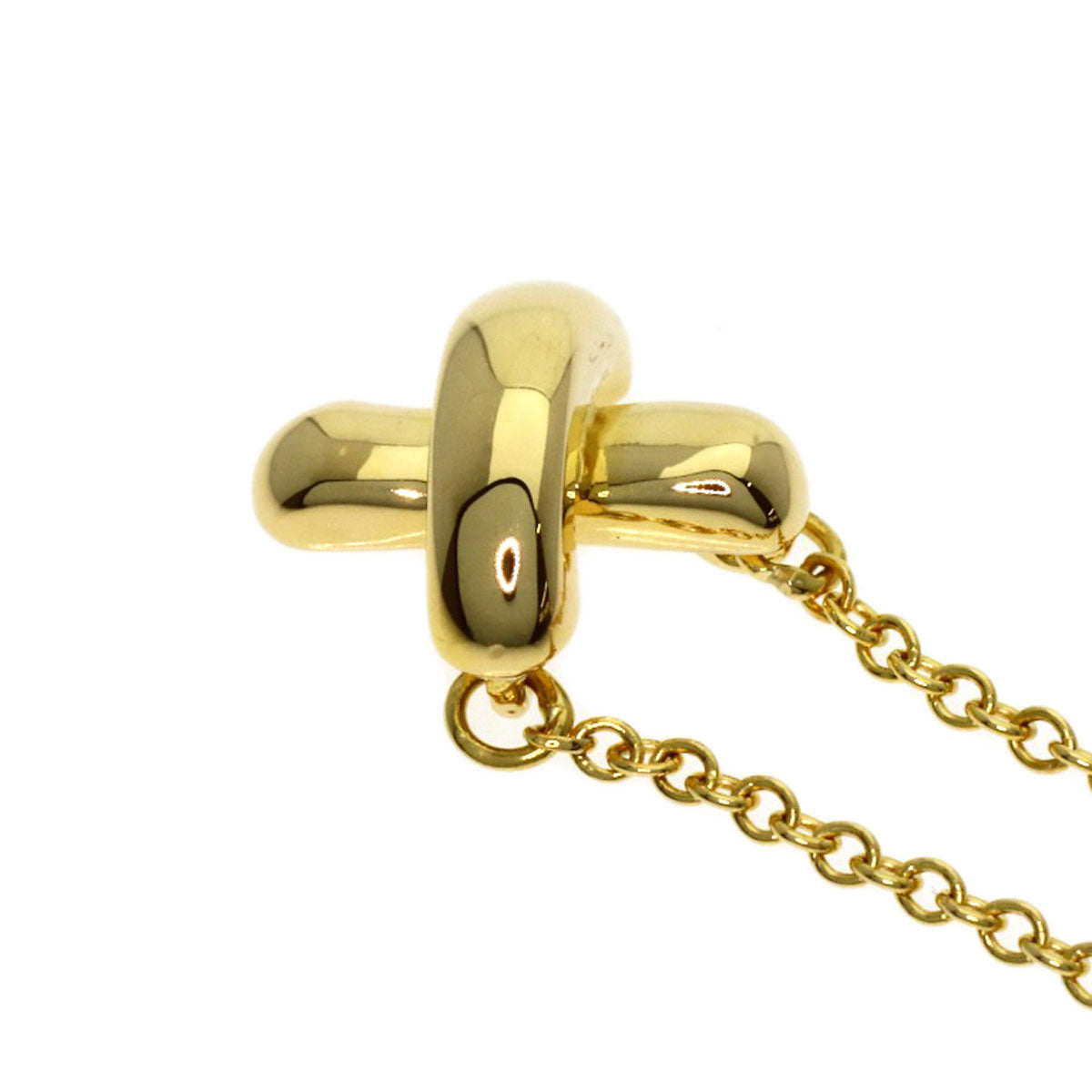 TIFFANY&Co. Cross-stitch Necklace K18 Yellow Gold Ladies [Used]