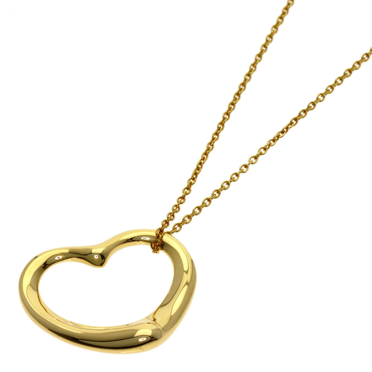 TIFFANY&Co. Open heart Necklace K18 Yellow Gold Ladies [Used]