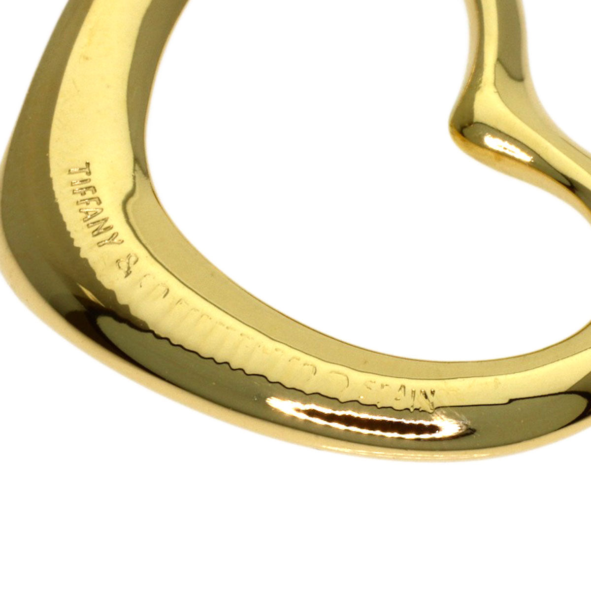 TIFFANY&Co. Open heart Necklace K18 Yellow Gold Ladies [Used]