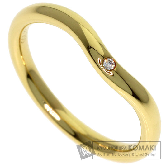 TIFFANY&Co. Curved Band 1P Diamond Ring K18 Yellow Gold Ladies [Used]