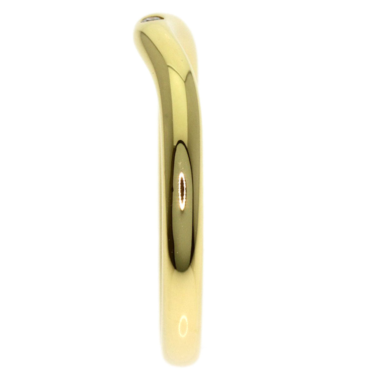 TIFFANY&Co. Curved Band 1P Diamond Ring K18 Yellow Gold Ladies [Used]