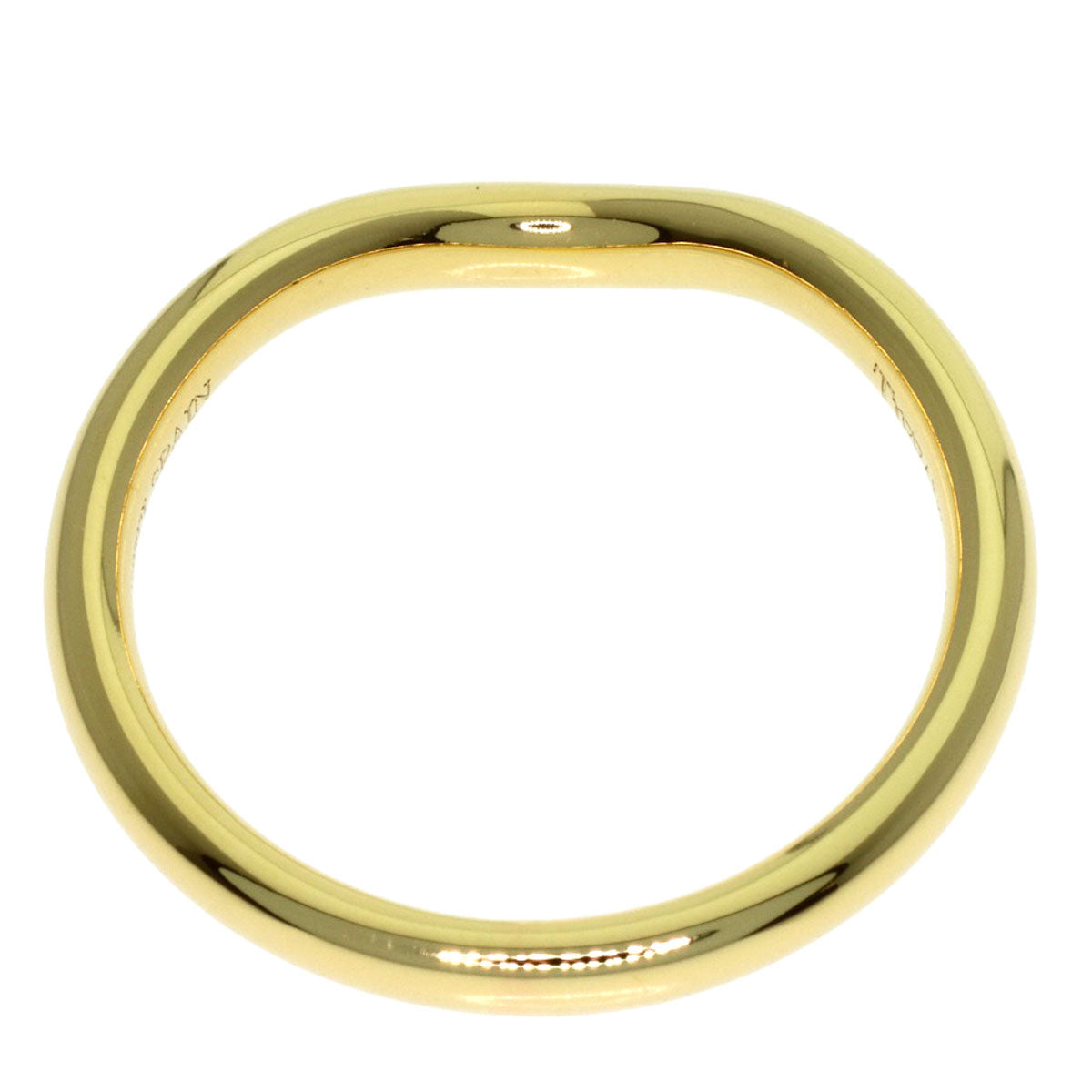 TIFFANY&Co. Curved Band 1P Diamond Ring K18 Yellow Gold Ladies [Used]