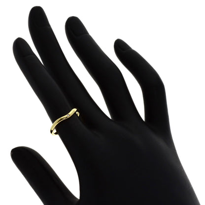 TIFFANY&Co. Curved Band 1P Diamond Ring K18 Yellow Gold Ladies [Used]