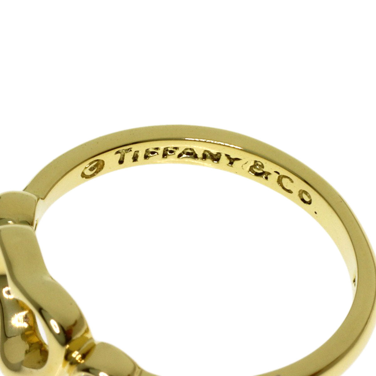 TIFFANY&Co. Open Heart Diamond Ring K18 Yellow Gold Ladies [Used]