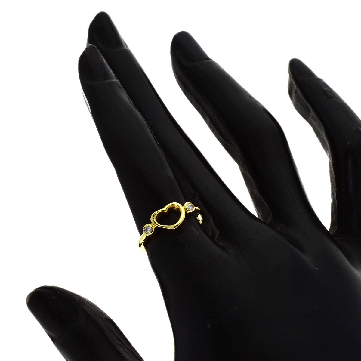TIFFANY&Co. Open Heart Diamond Ring K18 Yellow Gold Ladies [Used]