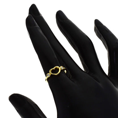 TIFFANY&Co. Open Heart Diamond Ring K18 Yellow Gold Ladies [Used]