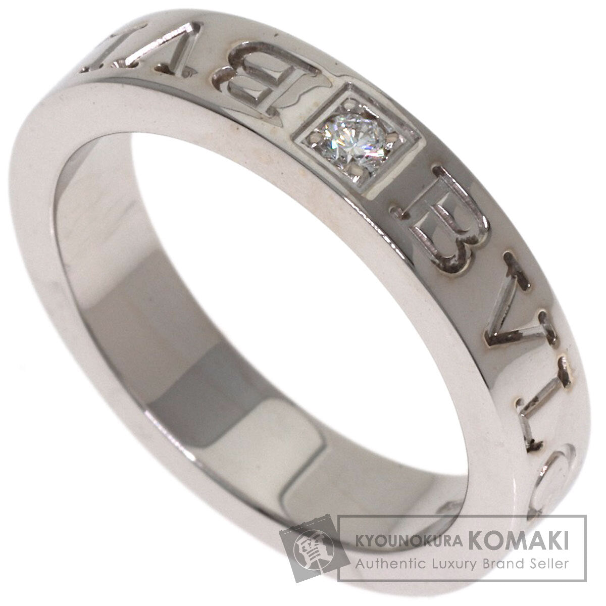 BVLGARI Double logo 1P Diamond Ring K18 White Gold Ladies [Used]