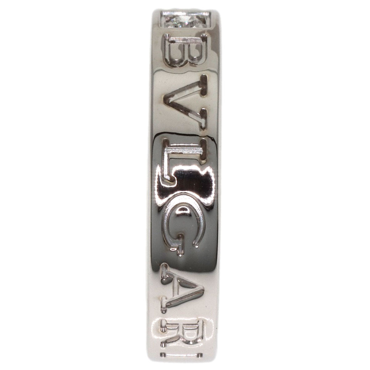 BVLGARI Double logo 1P Diamond Ring K18 White Gold Ladies [Used]