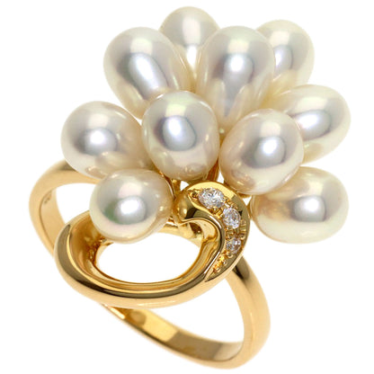 TASAKI Pearl Pearl Diamond Ring K18 Yellow Gold Ladies [Used]