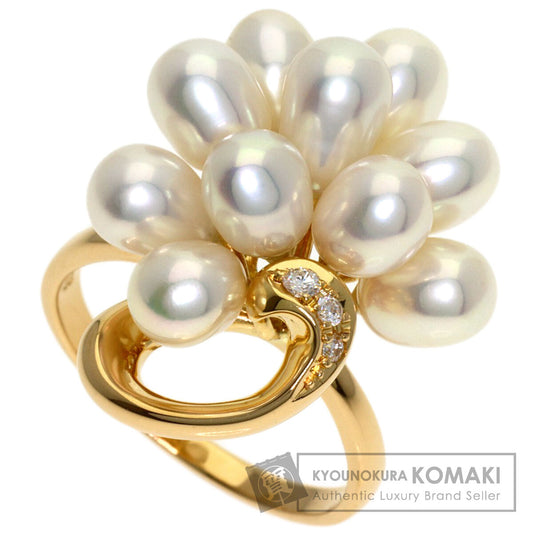 TASAKI Pearl Pearl Diamond Ring K18 Yellow Gold Ladies [Used]