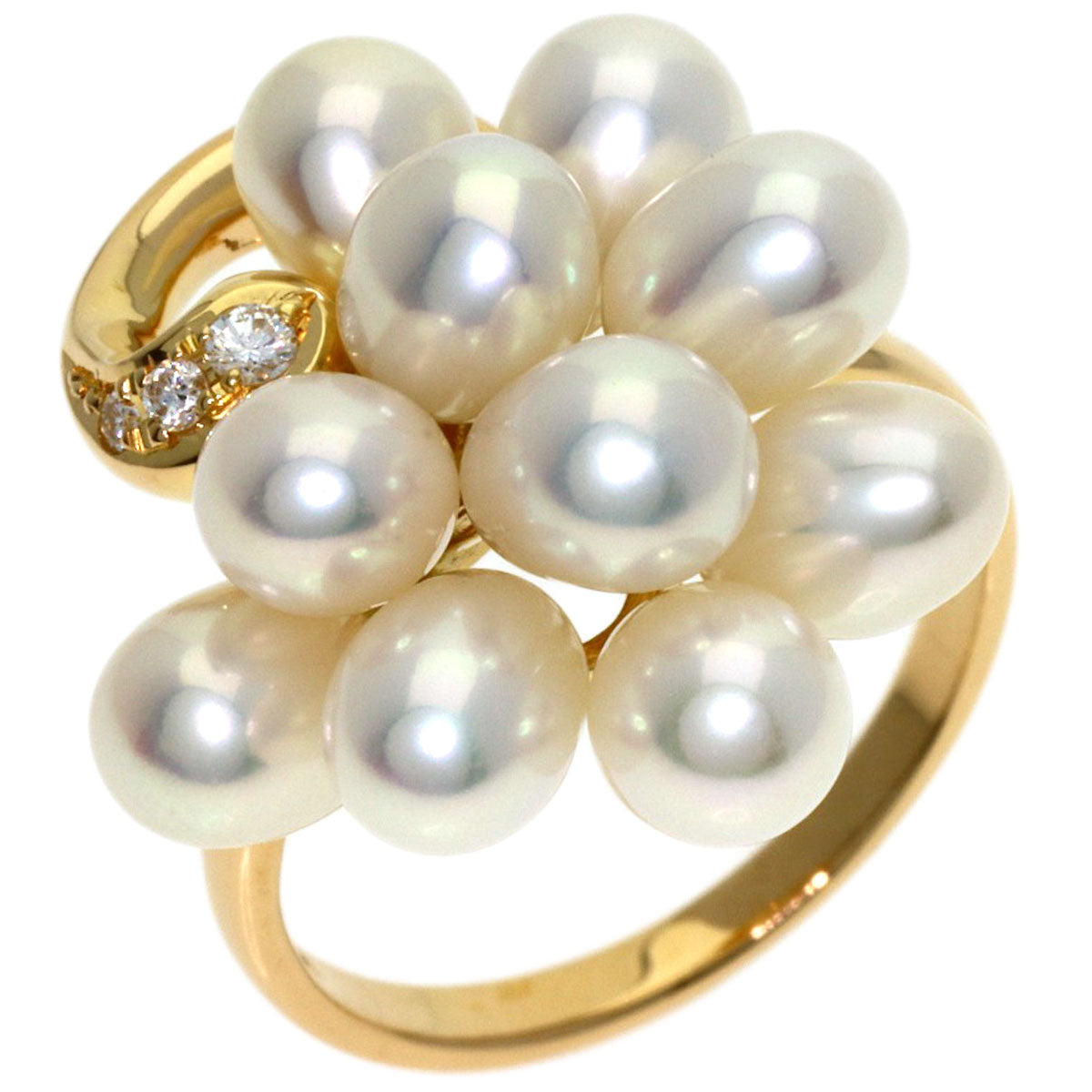 TASAKI Pearl Pearl Diamond Ring K18 Yellow Gold Ladies [Used]