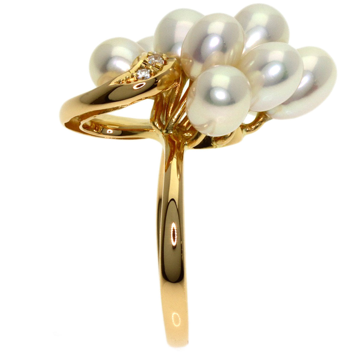 TASAKI Pearl Pearl Diamond Ring K18 Yellow Gold Ladies [Used]