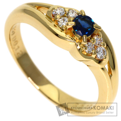 POLA Sapphire Diamond Ring K18 Yellow Gold Ladies [Used]