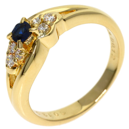 POLA Sapphire Diamond Ring K18 Yellow Gold Ladies [Used]