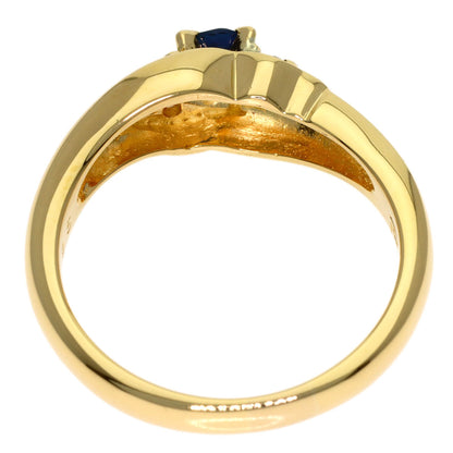 POLA Sapphire Diamond Ring K18 Yellow Gold Ladies [Used]