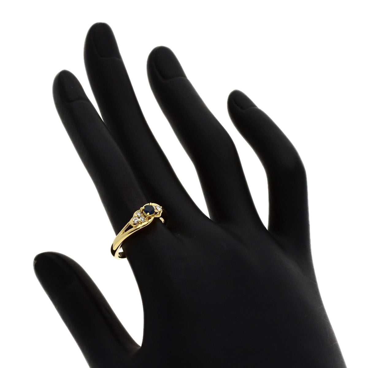 POLA Sapphire Diamond Ring K18 Yellow Gold Ladies [Used]