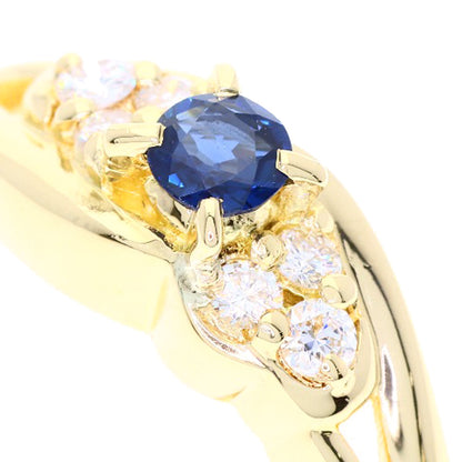 POLA Sapphire Diamond Ring K18 Yellow Gold Ladies [Used]