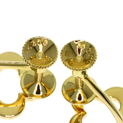 MIKIMOTO Flower motif Diamond Earring K18 Yellow Gold Ladies [Used]