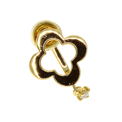 MIKIMOTO Flower motif Diamond Earring K18 Yellow Gold Ladies [Used]