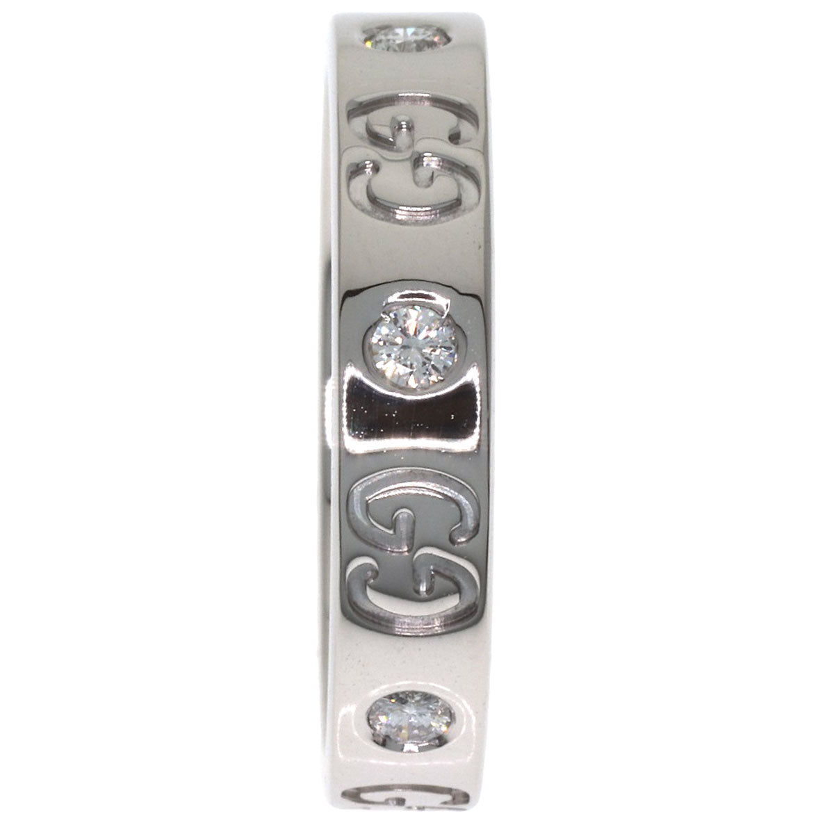 GUCCI Icon Diamond #13 Ring K18 White Gold Ladies [Used]
