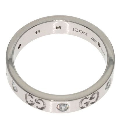 GUCCI Icon Diamond #13 Ring K18 White Gold Ladies [Used]