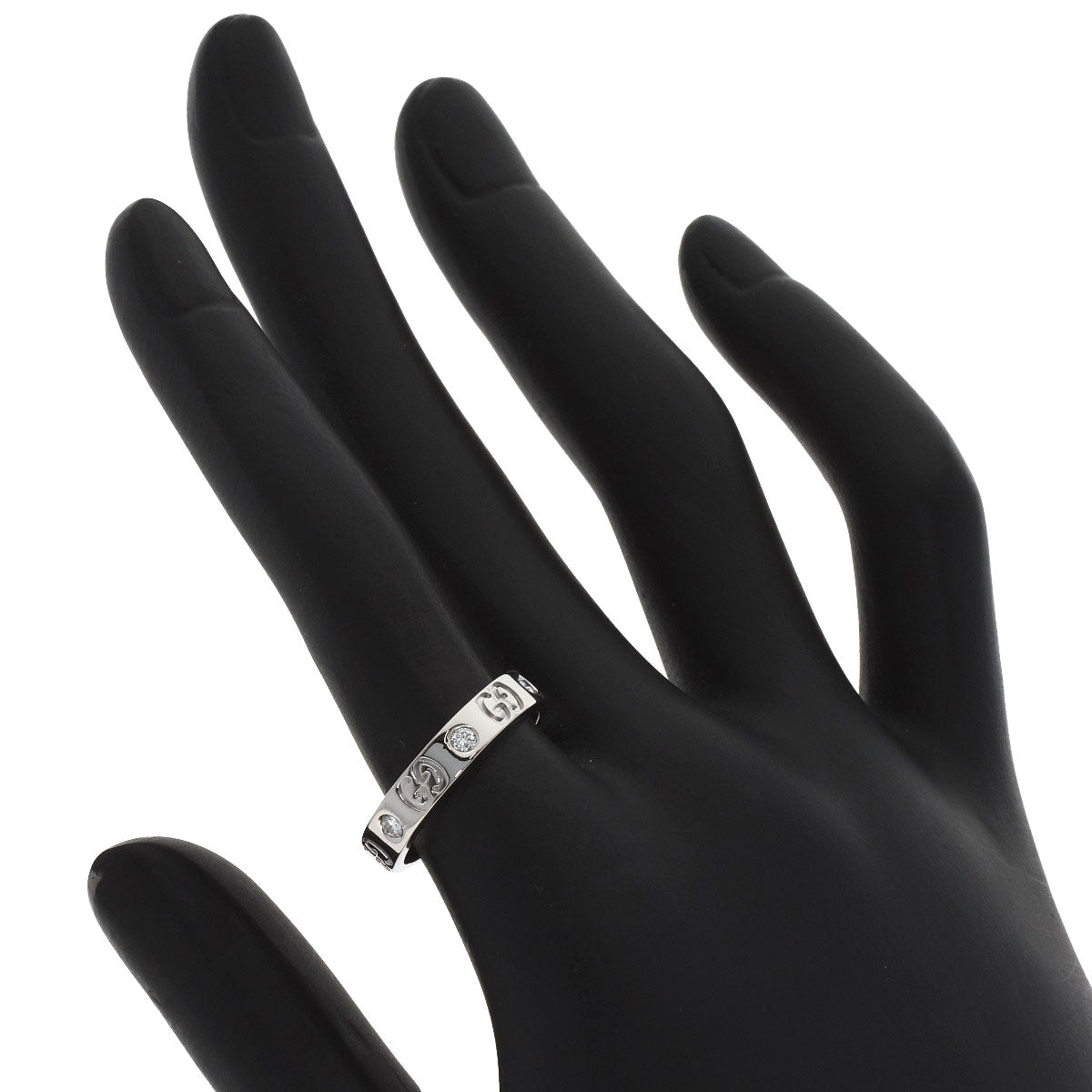 GUCCI Icon Diamond #13 Ring K18 White Gold Ladies [Used]