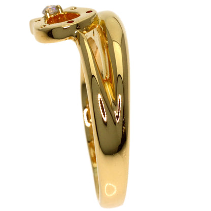 CELINE Horseshoe 1P Diamond Ring K18 Yellow Gold Ladies [Used]