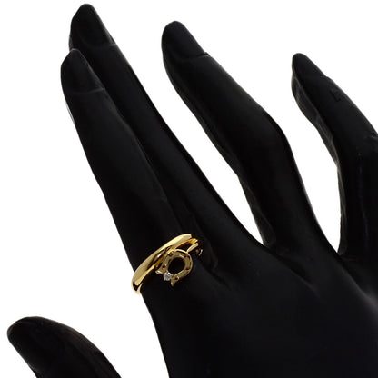 CELINE Horseshoe 1P Diamond Ring K18 Yellow Gold Ladies [Used]