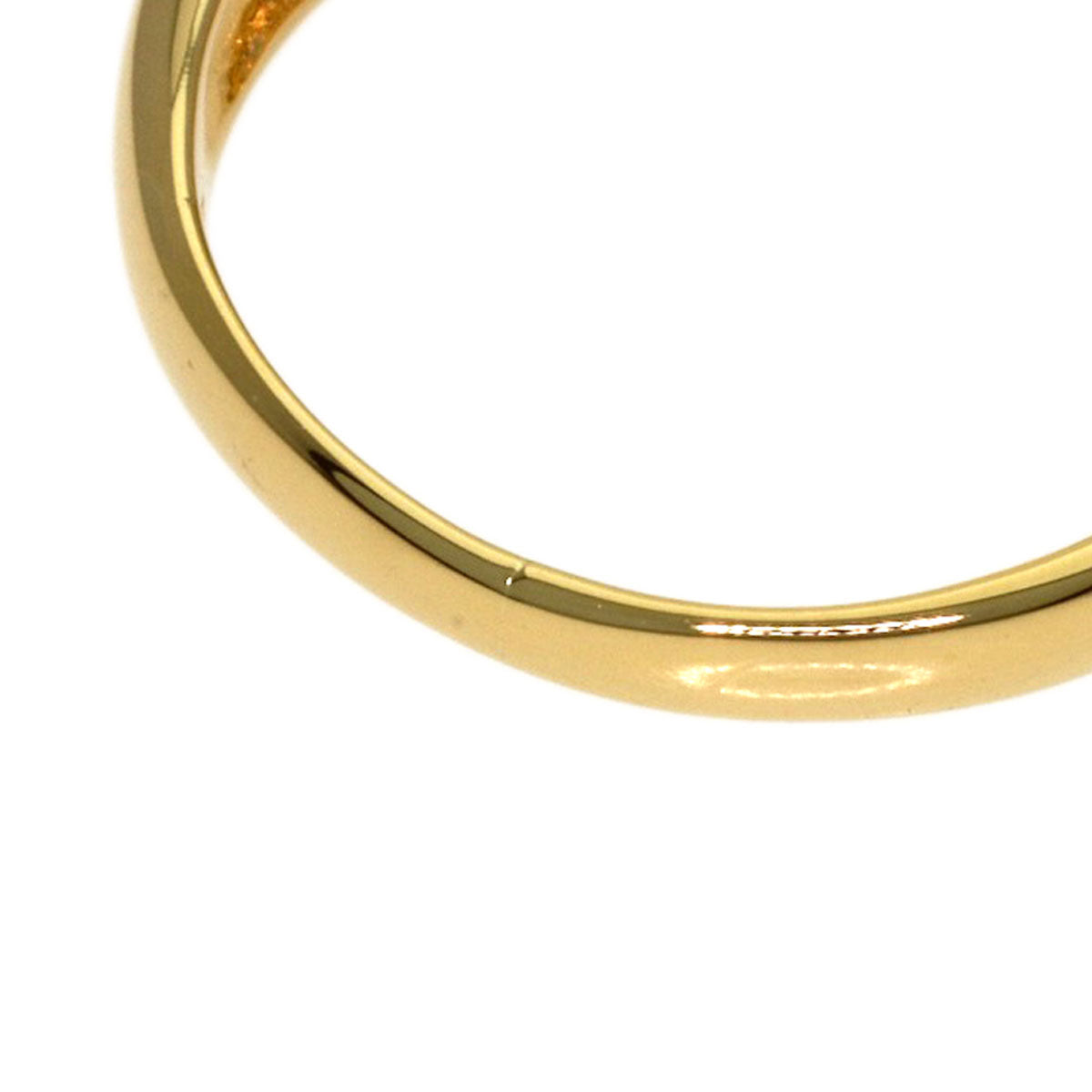 CELINE Horseshoe 1P Diamond Ring K18 Yellow Gold Ladies [Used]