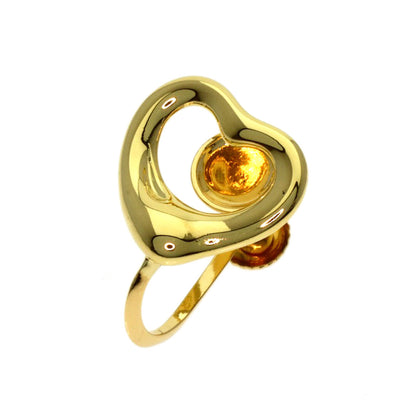 TIFFANY&Co. Open heart only one Earring K18 Yellow Gold Ladies [Used]