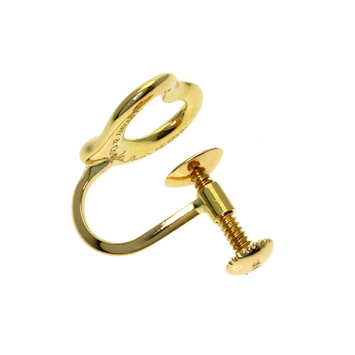 TIFFANY&Co. Open heart only one Earring K18 Yellow Gold Ladies [Used]