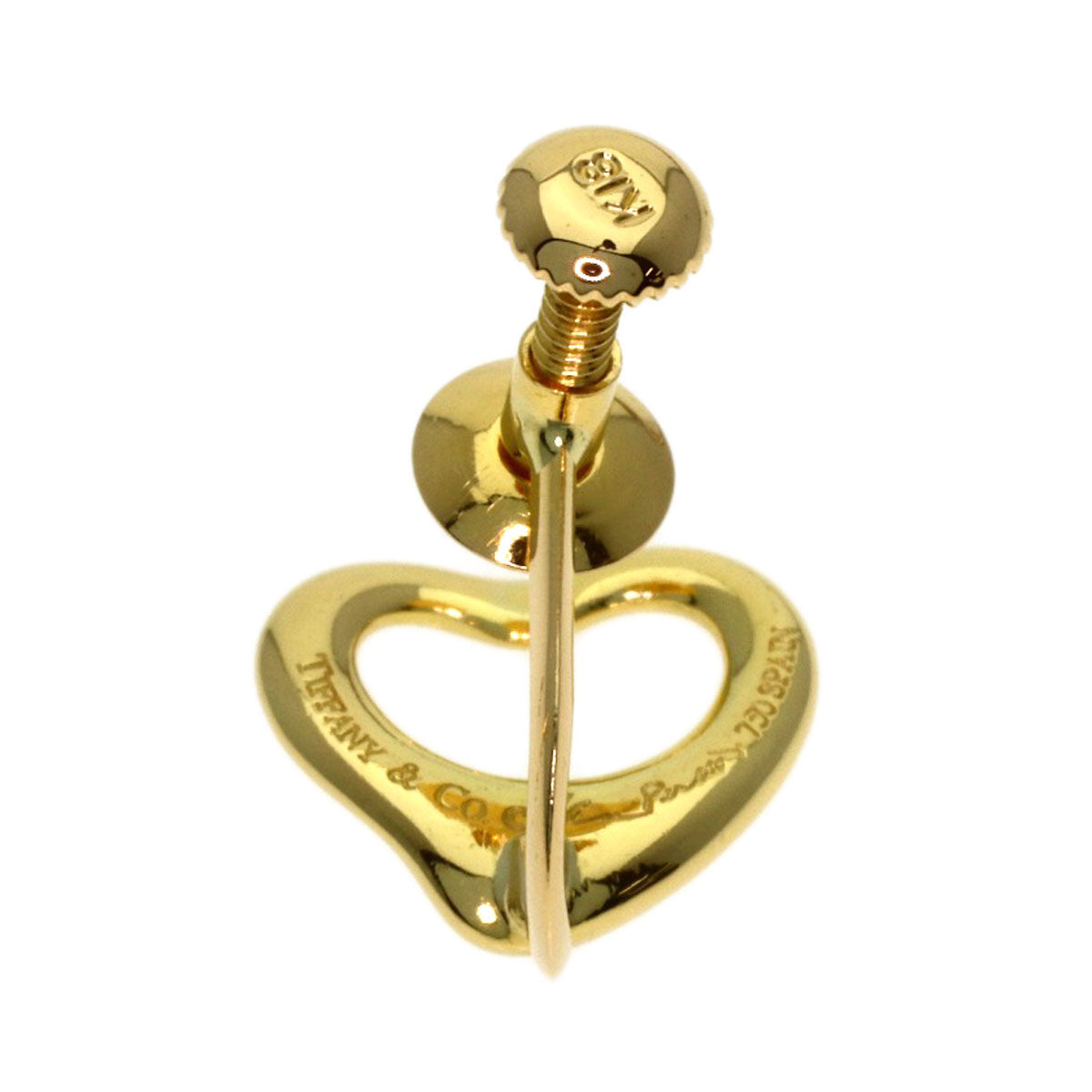 TIFFANY&Co. Open heart only one Earring K18 Yellow Gold Ladies [Used]