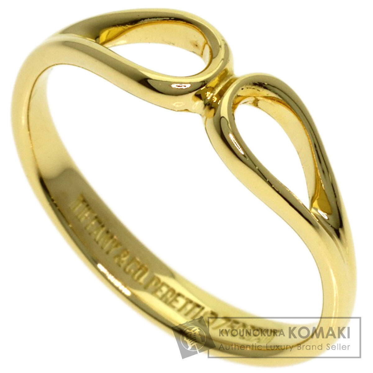 TIFFANY&Co. open teardrop Ring K18 Yellow Gold Ladies [Used]