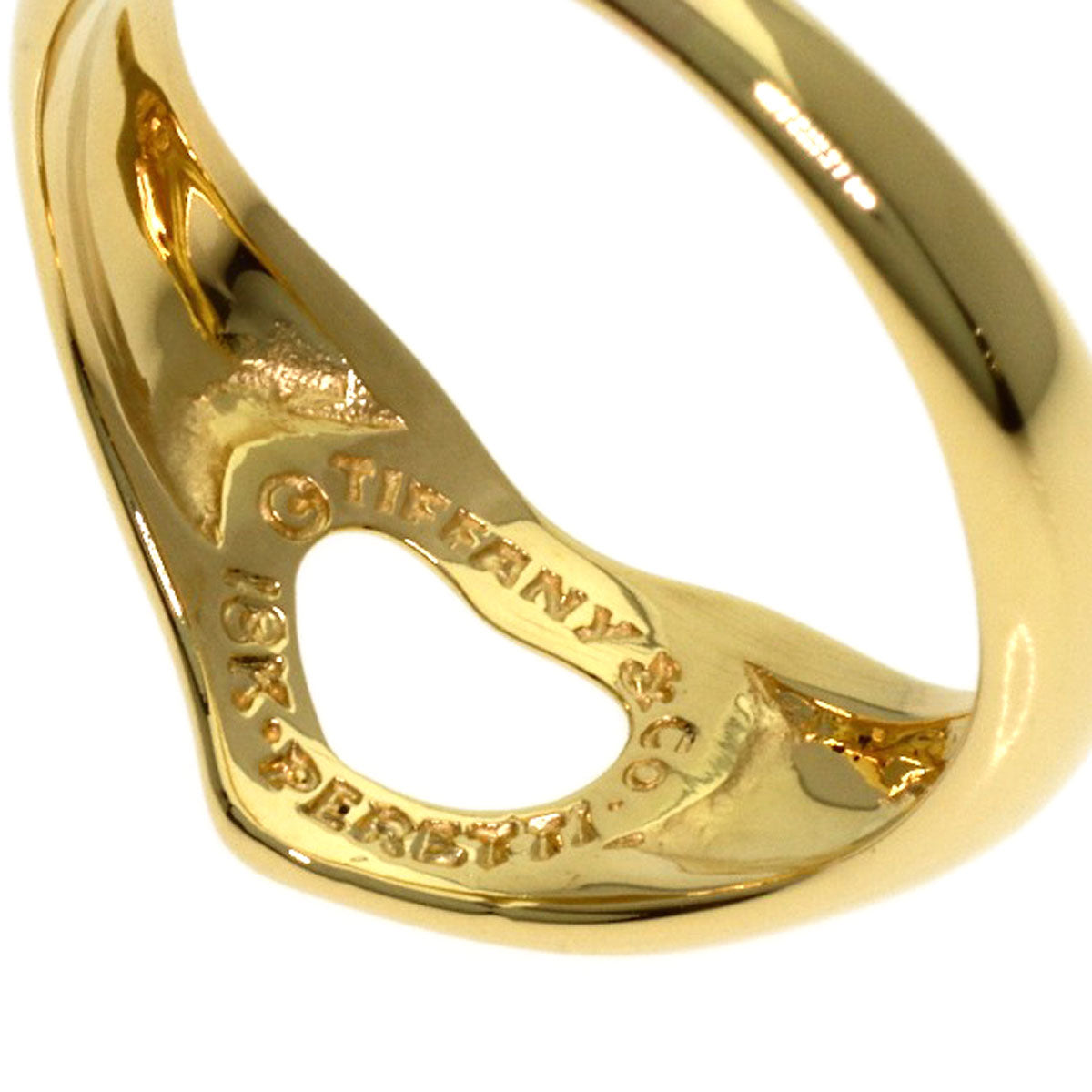 TIFFANY&Co. Open heart Ring K18 Yellow Gold Ladies [Used]