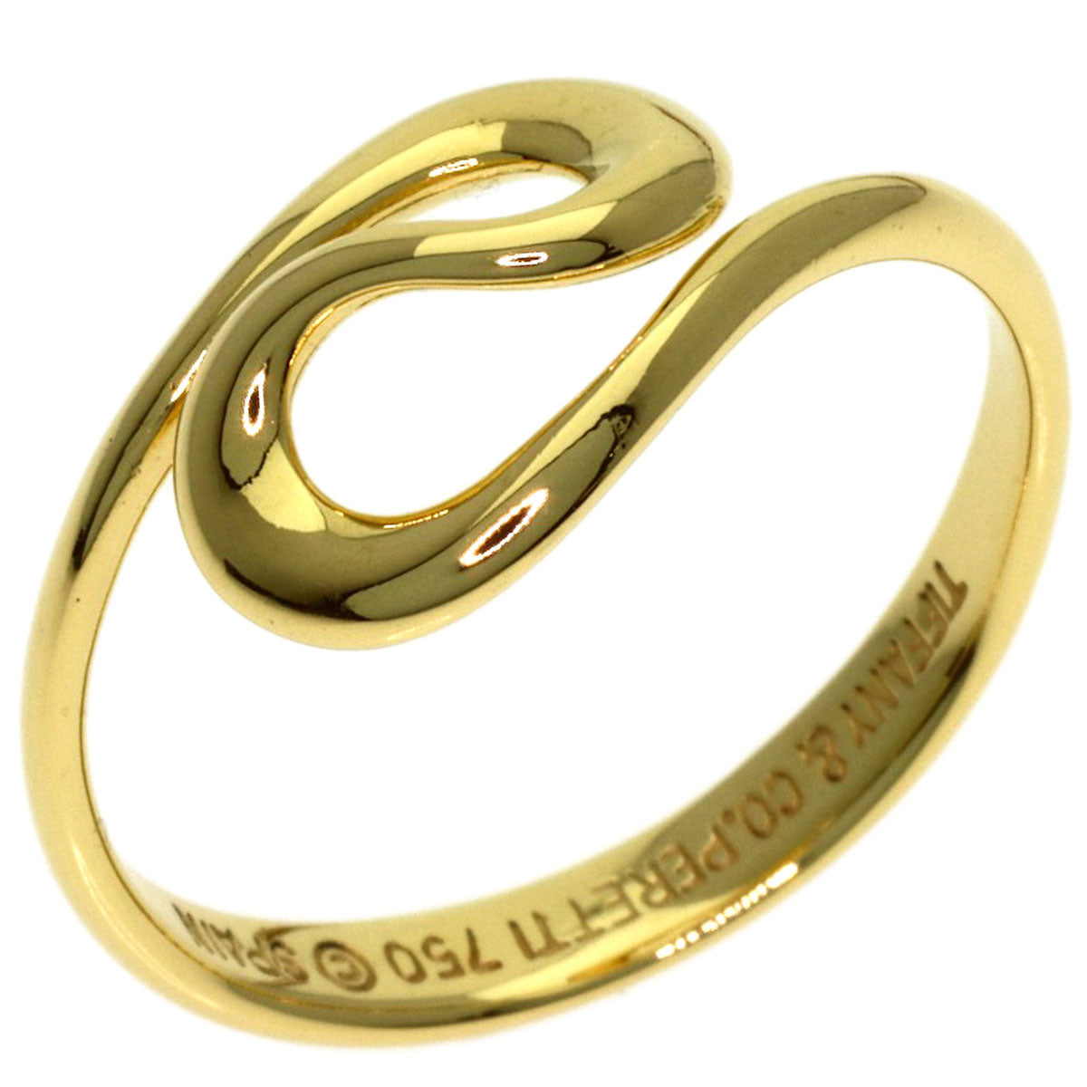 TIFFANY&Co. open wave Ring K18 Yellow Gold Ladies [Used]
