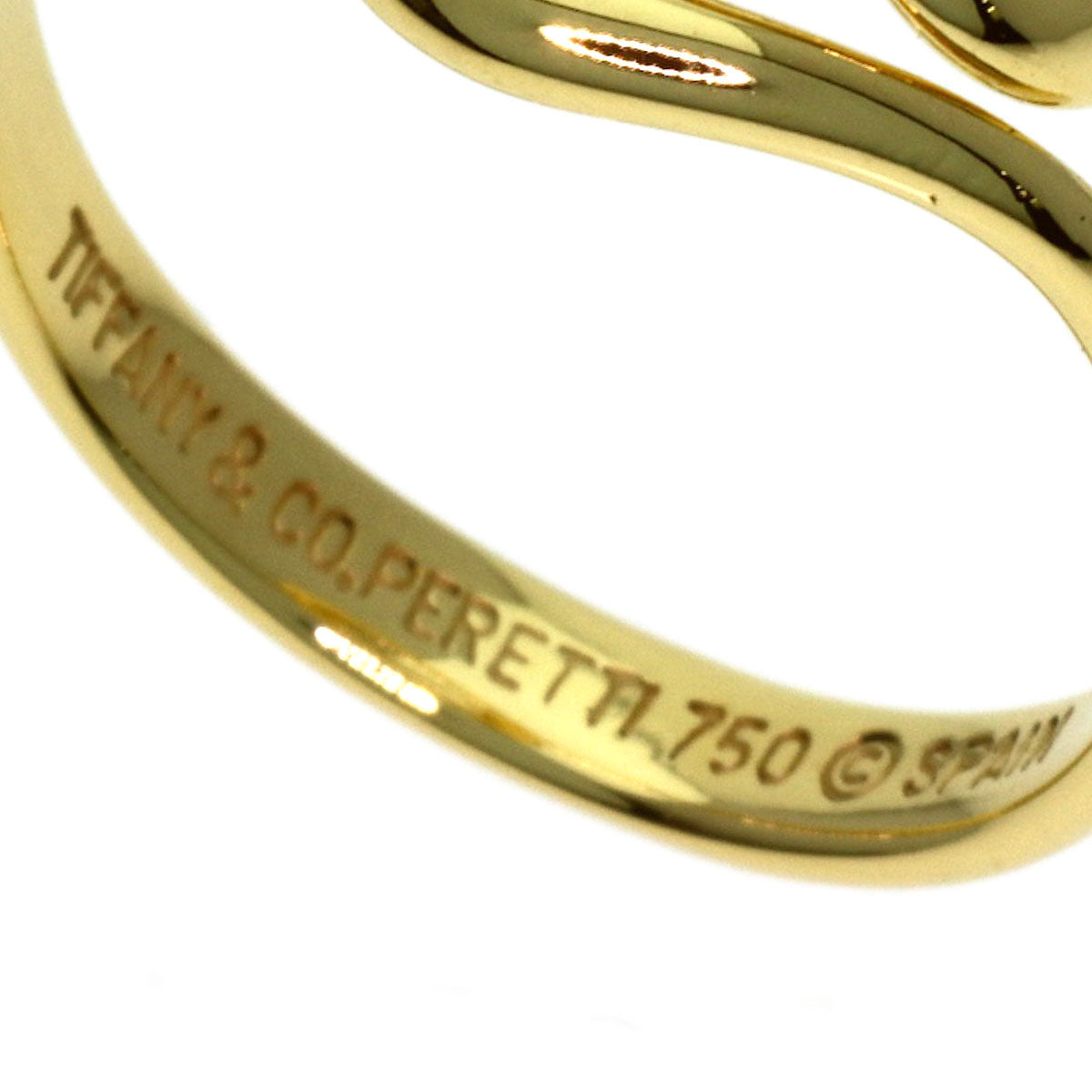 TIFFANY&Co. open wave Ring K18 Yellow Gold Ladies [Used]