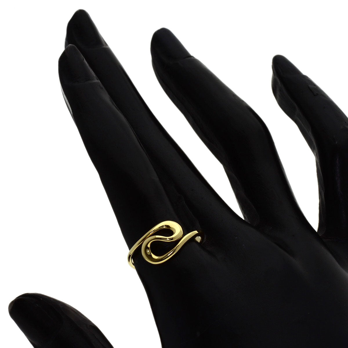 TIFFANY&Co. open wave Ring K18 Yellow Gold Ladies [Used]