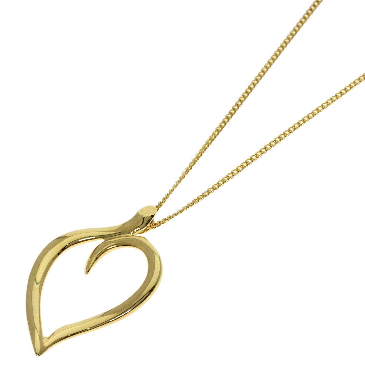 TIFFANY&Co. Leaf heart Necklace K18 Yellow Gold Ladies [Used]
