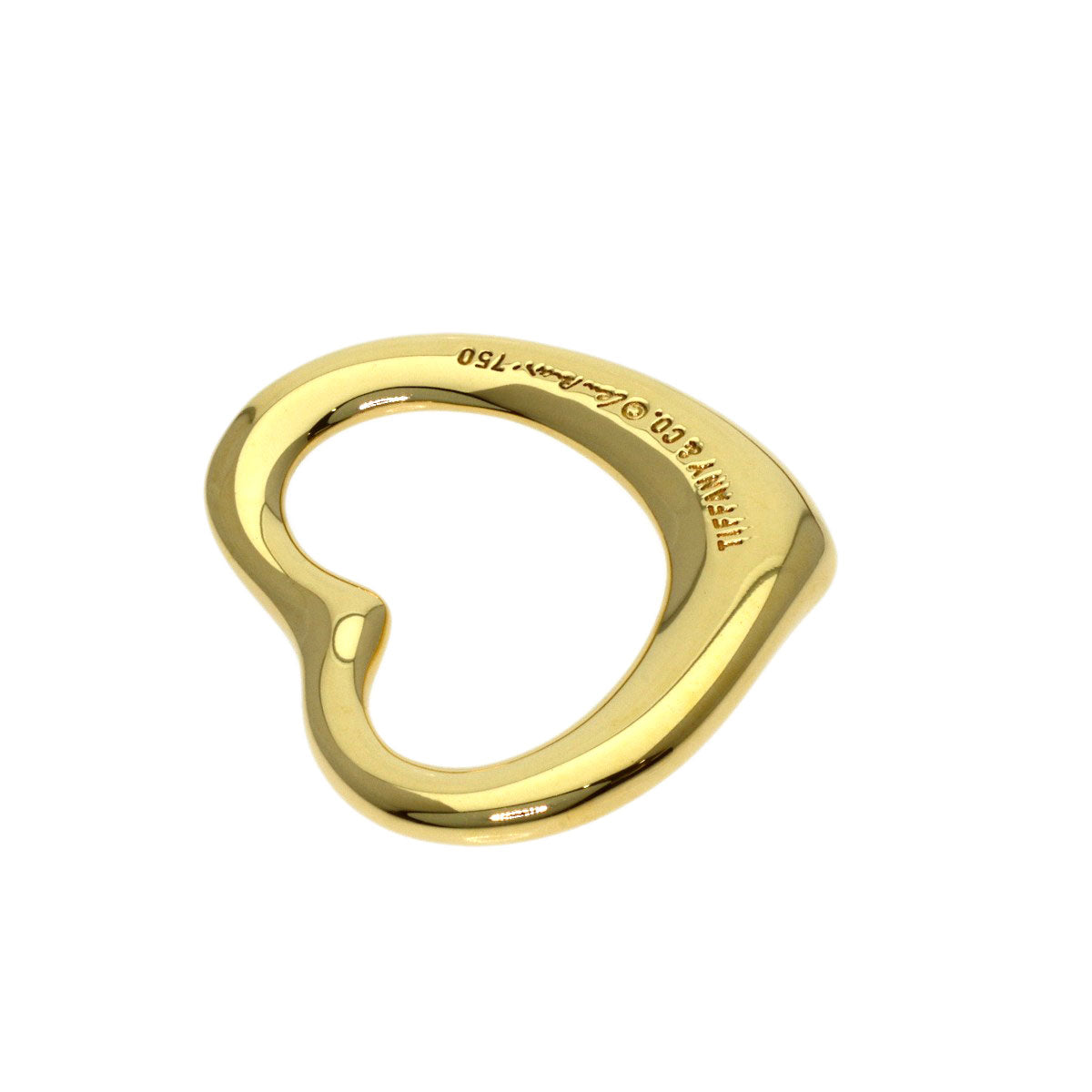 TIFFANY&Co. Open heart Pendant top K18 Yellow Gold Ladies [Used]