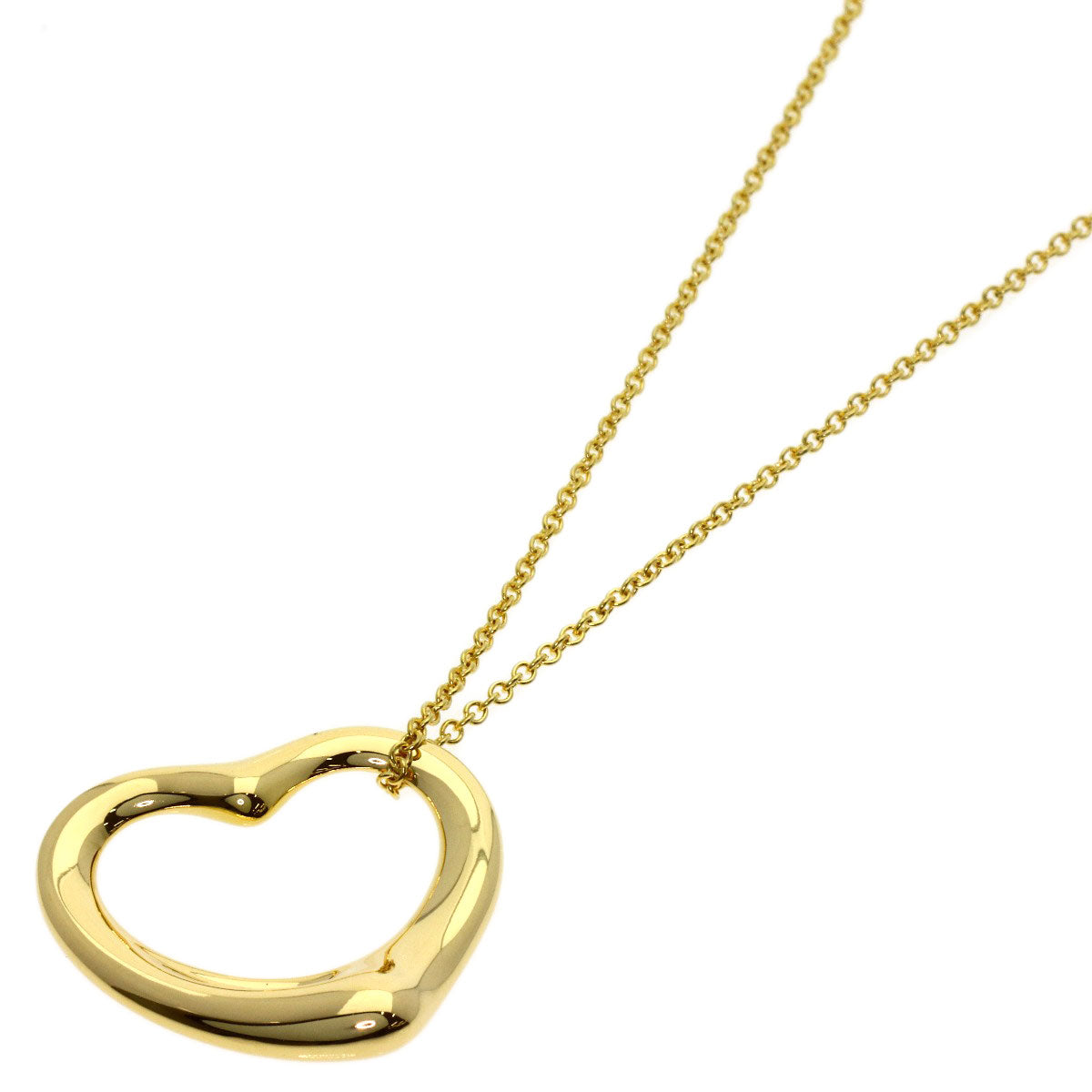 TIFFANY&Co. Open heart Necklace K18 Yellow Gold Ladies [Used]
