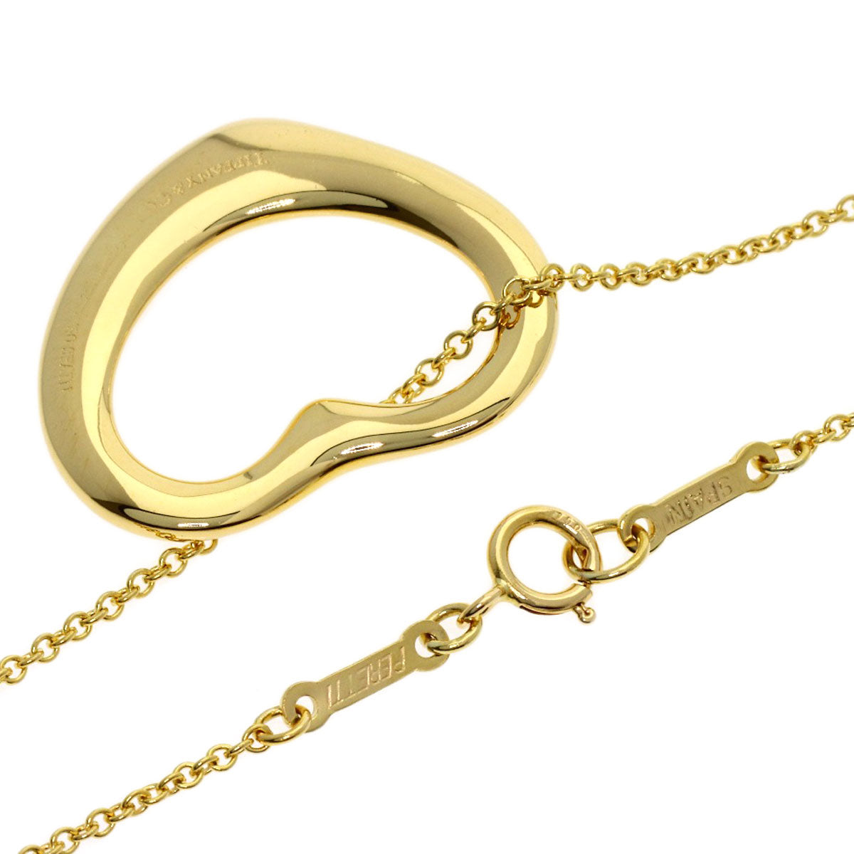 TIFFANY&Co. Open heart Necklace K18 Yellow Gold Ladies [Used]