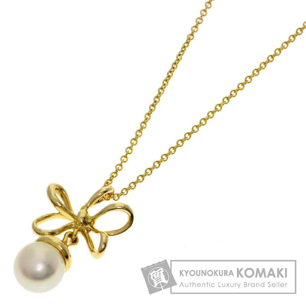 TIFFANY&Co. Wire Flower Pearl Pearl Necklace K18 Yellow Gold Ladies [Used]