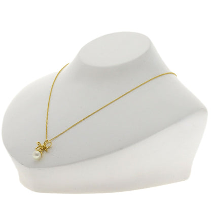 TIFFANY&Co. Wire Flower Pearl Pearl Necklace K18 Yellow Gold Ladies [Used]